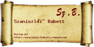 Szaniszló Babett névjegykártya